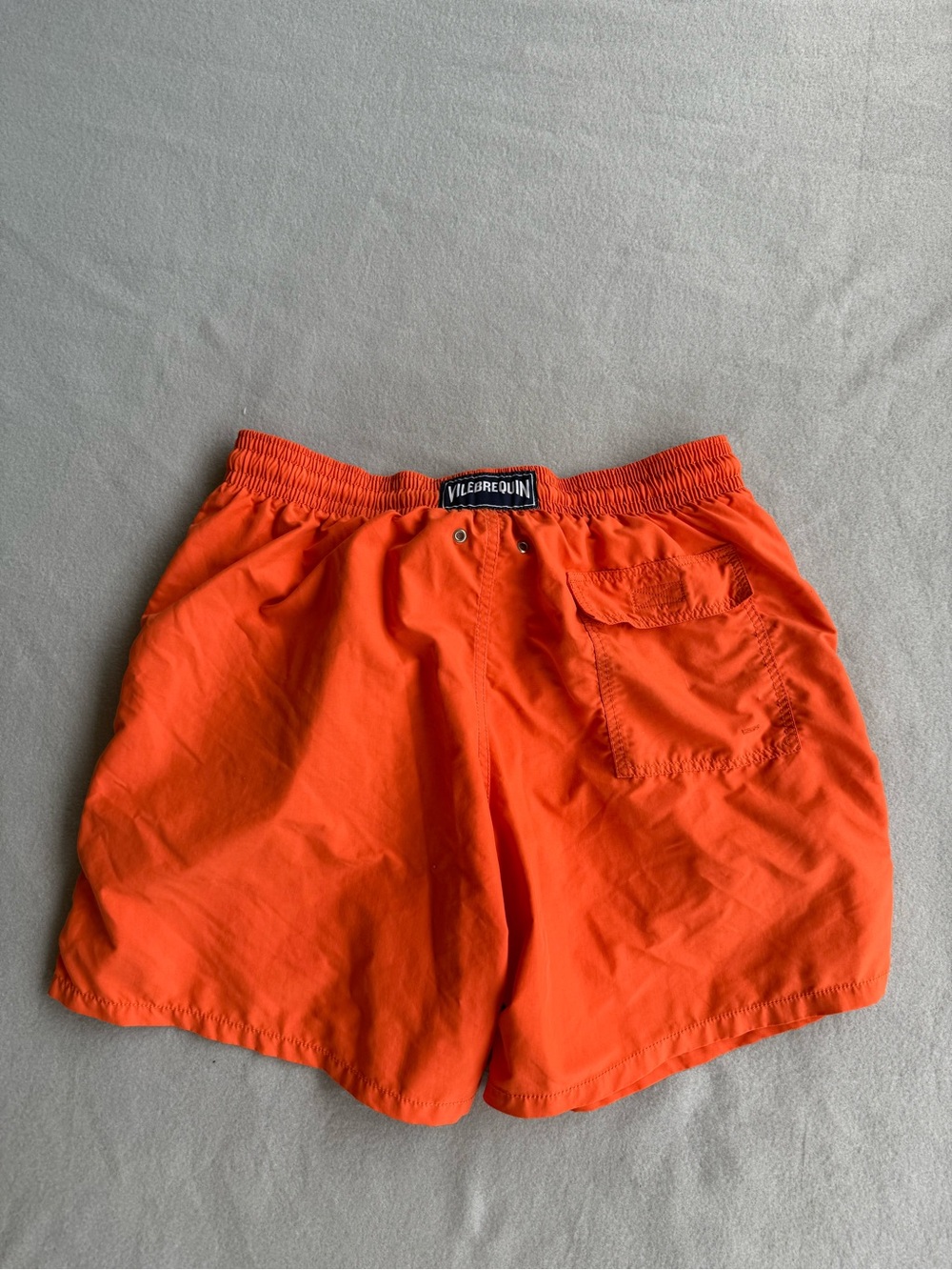 Vilebrequin Shorts Men XL Orange Swim Trunks 7” In Mesh Lined Pockets Swimming